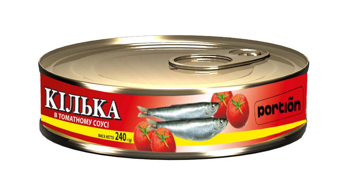 Кілька в томатному соусі ж/б 240 г TM Portion, Латвія